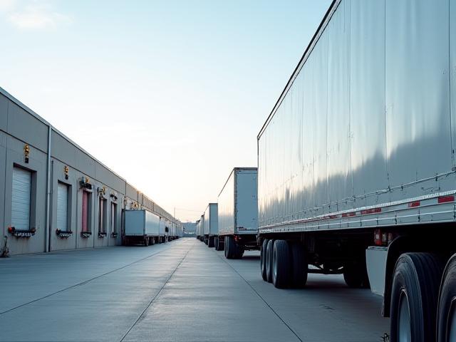 JMI Trucks at warehouse loading docks