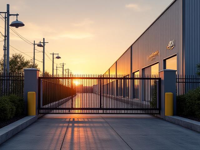 Gated secure entrance of JMI warehouse