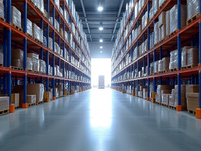 Clean and wide warehouse floor