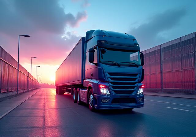 Cross-border freight transport truck